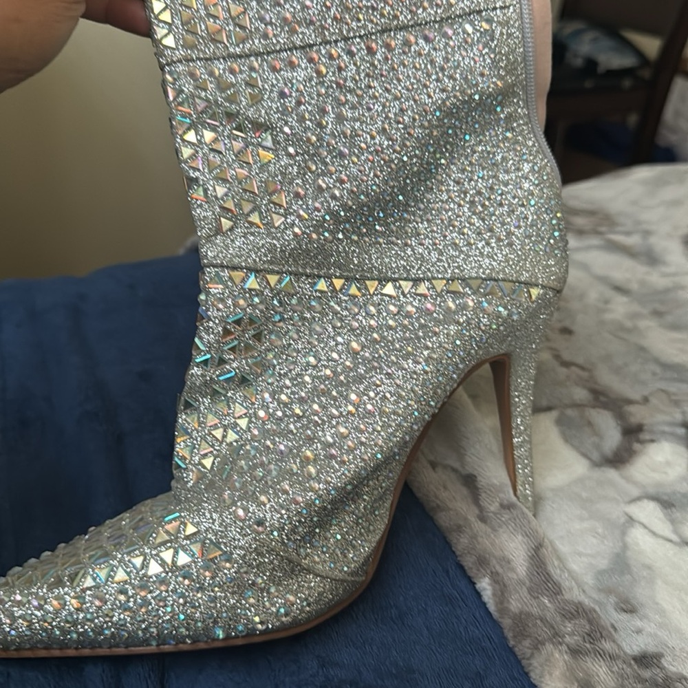 Elegant Silver Studded Women's Boots